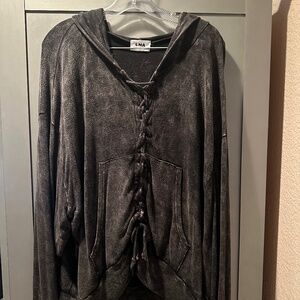 LNA Black/Grey Tie Dye Hoodie